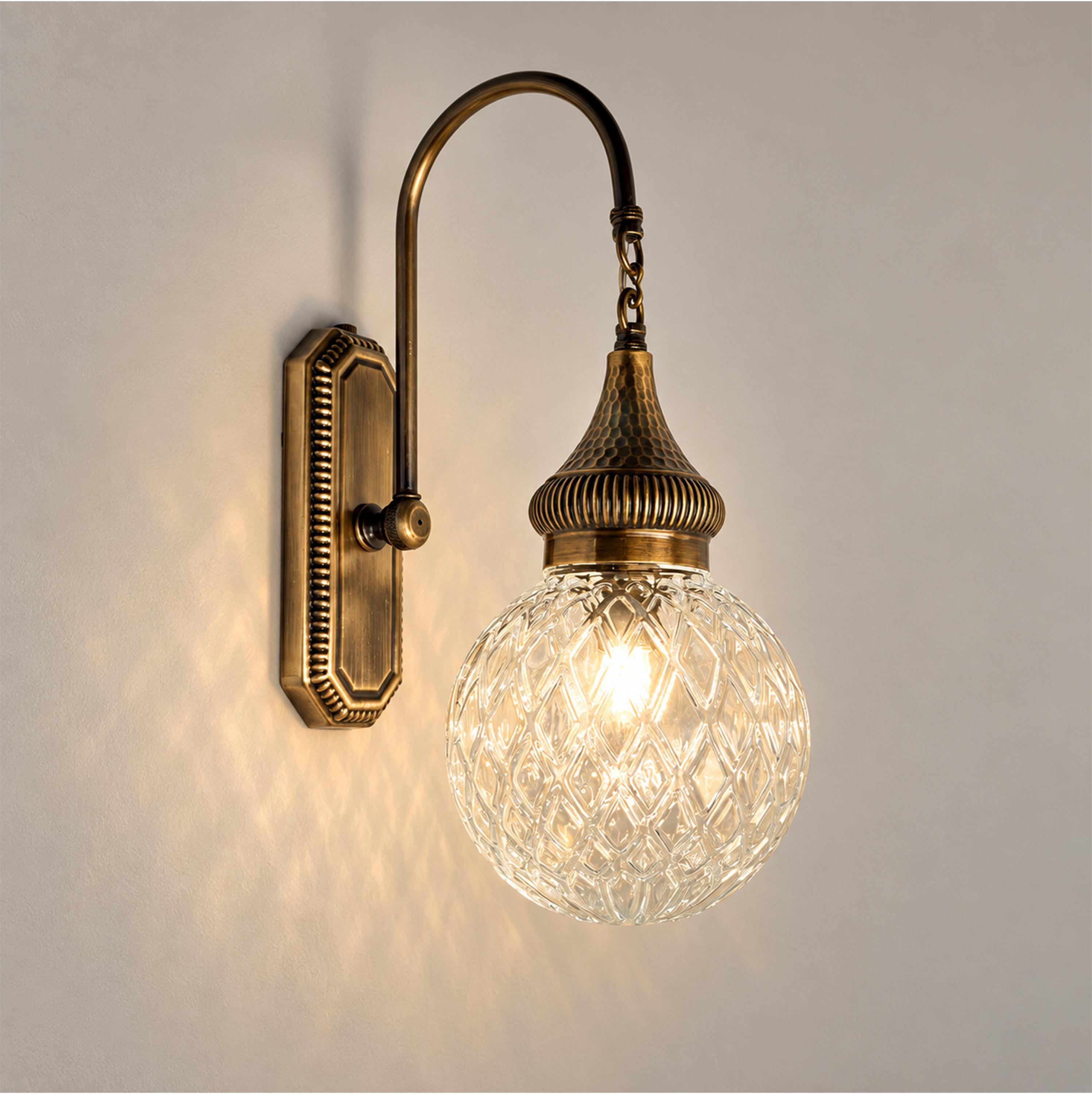 Vintage brass wall light - Etsy 日本