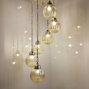 Pendant Chandelier Light Fixture, Turkish Hanging Lamp, Entryway Chandelier Lighting, Unique Boho Pendant Light