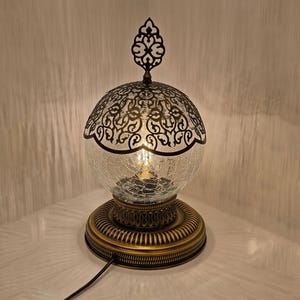 Handmade Globe Mosaic Desk Lamp, Turkish Lamp, Moroccan Standing Lighting, Bedside Lamp Authentic Home Decoration, Turkish Mosaic Lighting