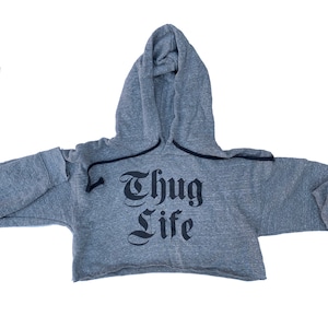 Thug Life Ladies Cropped Hoodie