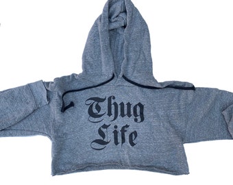 Thug Life Ladies Cropped Hoodie