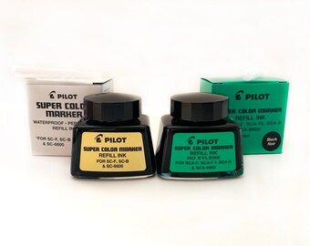 PILOT Super Color Permanent Marker Refill Ink, Black Ink, 1 Ounce Bottle