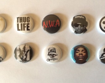 West Coast HipHop Pinback Buttons