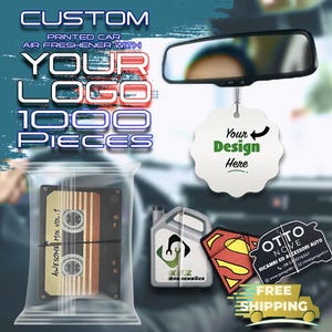 1000 Custom Car Air Fresheners with Logo | Bulk Promotional Gifts | Free Worldwide Shipping