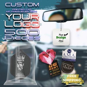 500 Custom Car Air Fresheners with Logo | Bulk Promotional Gifts | Free Worldwide Shipping