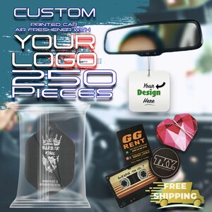 250 Custom Car Air Fresheners with Logo | Bulk Promotional Gifts | Free Worldwide Shipping