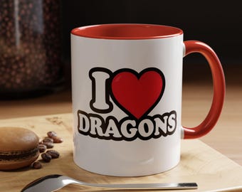 Taza "Amo a los Dragones": Taza de Café de Fantasía para Entusiastas de los Dragones
