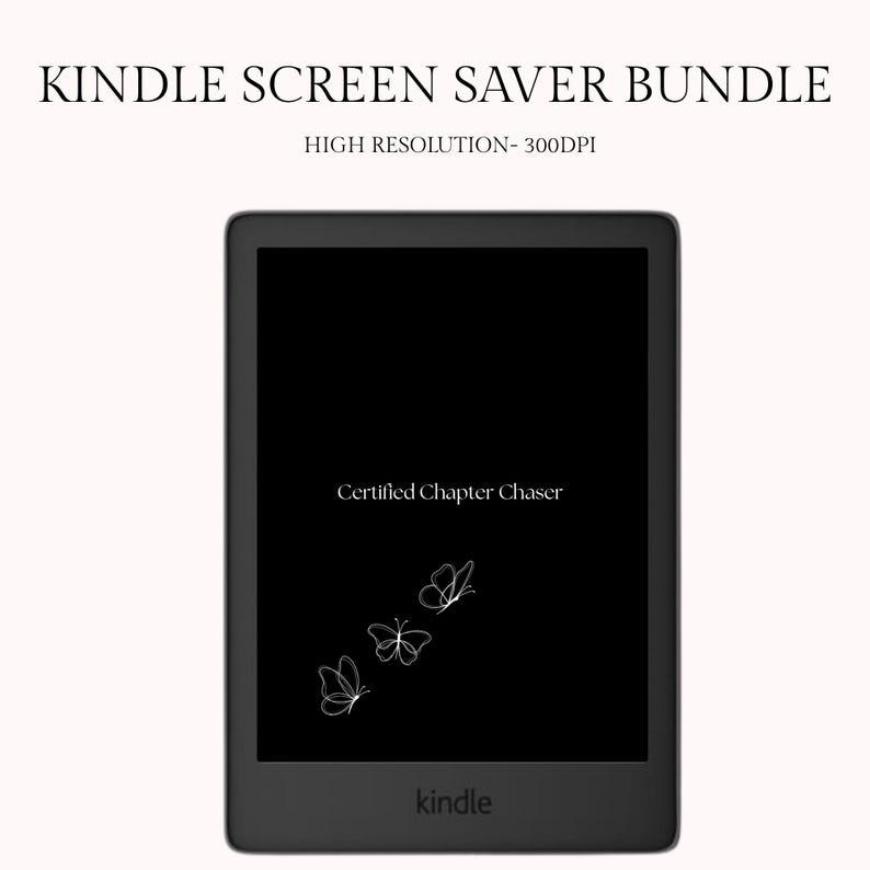 Kindle Lock Screen Images | Aesthetic Screensaver Pack for Kindle Paperwhite, Oasis & Scribe | Black Background | Digital EPUB Download