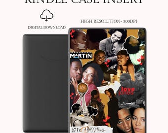 Kindle Case Insert | Digital Download | Fits Kindle Basic & Paperwhite | 3 Sizes | 300 DPI Printable Kindle Cover | Black women art