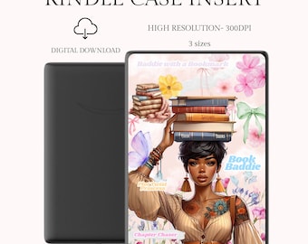 Kindleケースインサート | デジタルダウンロード | Kindle BasicとPaperwhiteに対応 | 3サイズ | 300 DPI印刷可能なKindleカバー | 黒人女性のアート