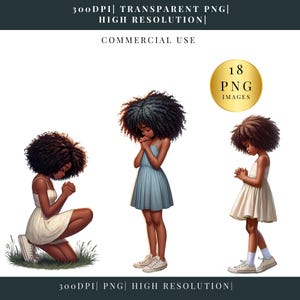 Prayer Clip art | Girl praying clip art | PNG Images | Black girl praying | Black girl clip art | Transparent background | Praying girl