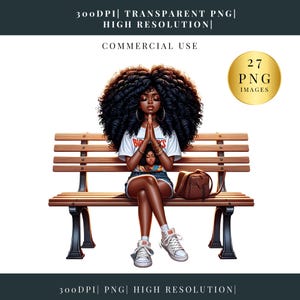 Black Women Faith Clipart | Black Girl Praying Clipart |  Jesus and Faith Sublimation PNG Files, African American |Transparent PNG | Clipart