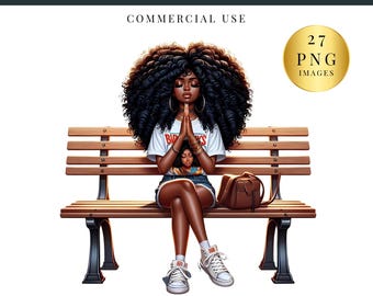 Black Women Faith Clipart | Black Girl Praying Clipart |  Jesus and Faith Sublimation PNG Files, African American |Transparent PNG | Clipart