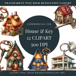 ClipArt per la nuova casa per biglietti personalizzati, Benvenuto nella casa di campagna, PNG ricordo, PNG clipart portachiavi proprietario di casa per festa di inaugurazione della casa