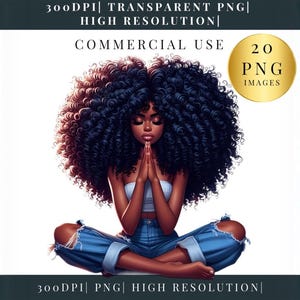 Black Girls Praying Clipart |  Black women  Praying |  Transparent PNG | Blessed Black Prayer Girls Christian Clip Art Faith God Sublimation