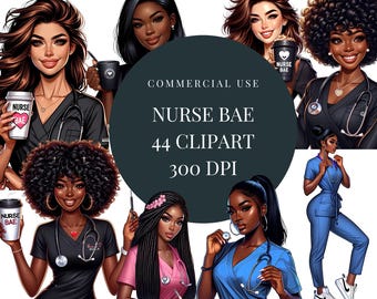 Nurse Clipart | Coffee Lover Stickers |GoodNotes Png | Nurse bae Clip art | Digital Clipart |Digital Journal |Nurse Icons |Instant download