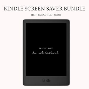 Kindle Lock Screen Images | Aesthetic Screensaver Pack for Kindle Paperwhite, Oasis & Scribe | Black Background | Digital EPUB Download