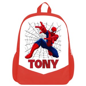 Personalized Spider Hero Backpack: Custom Name Kids School Bag