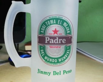 Personalized Frosted Beer Mug | Custom Text Gift