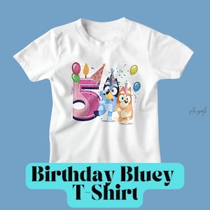 Personalized Birthday Bluey T-Shirt for Kids - Bluey T-Shirt - Bluey and Bingo - Bluey Birthday Party