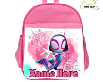 Personalized Ghost Spider Backpack: Toddler Superhero School Bag