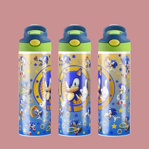 Sonic Water Bottle 12oz and 20oz - sony Tumbler for Kids - Water Bottle for Kids