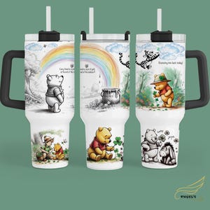 Winnie The Pooh 40oz Tumbler - Bear Pooh Tumbler - Cup with Handle
