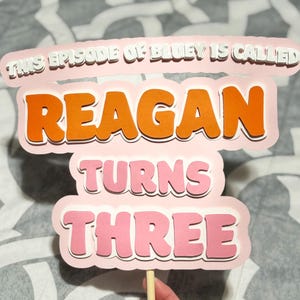 Personalized with Name and Age Bluey Cake Topper “This Episode of Bluey”,  Birthday Party Decor, Cake Topper, Bluey and Bingo Party Decor