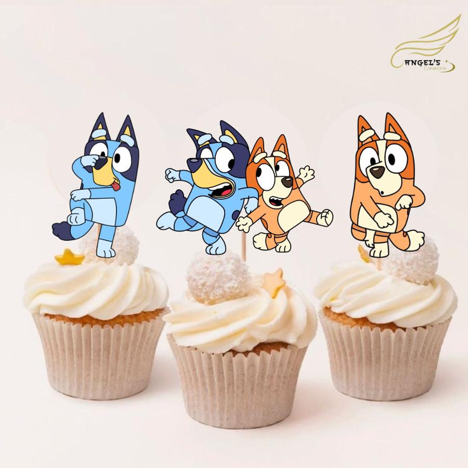 Assorted Bluey Cupcake Topper - Set of 12