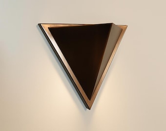 Aged Bronze Wall Sconce: Mid-Century Modern Geometric Lighting