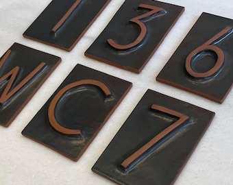 Handmade Personalized Ceramic House Numbers, Vintage Address Sign, Handmade Plaque for Homes, Gates, Hotel Rooms, Outdoor Sign