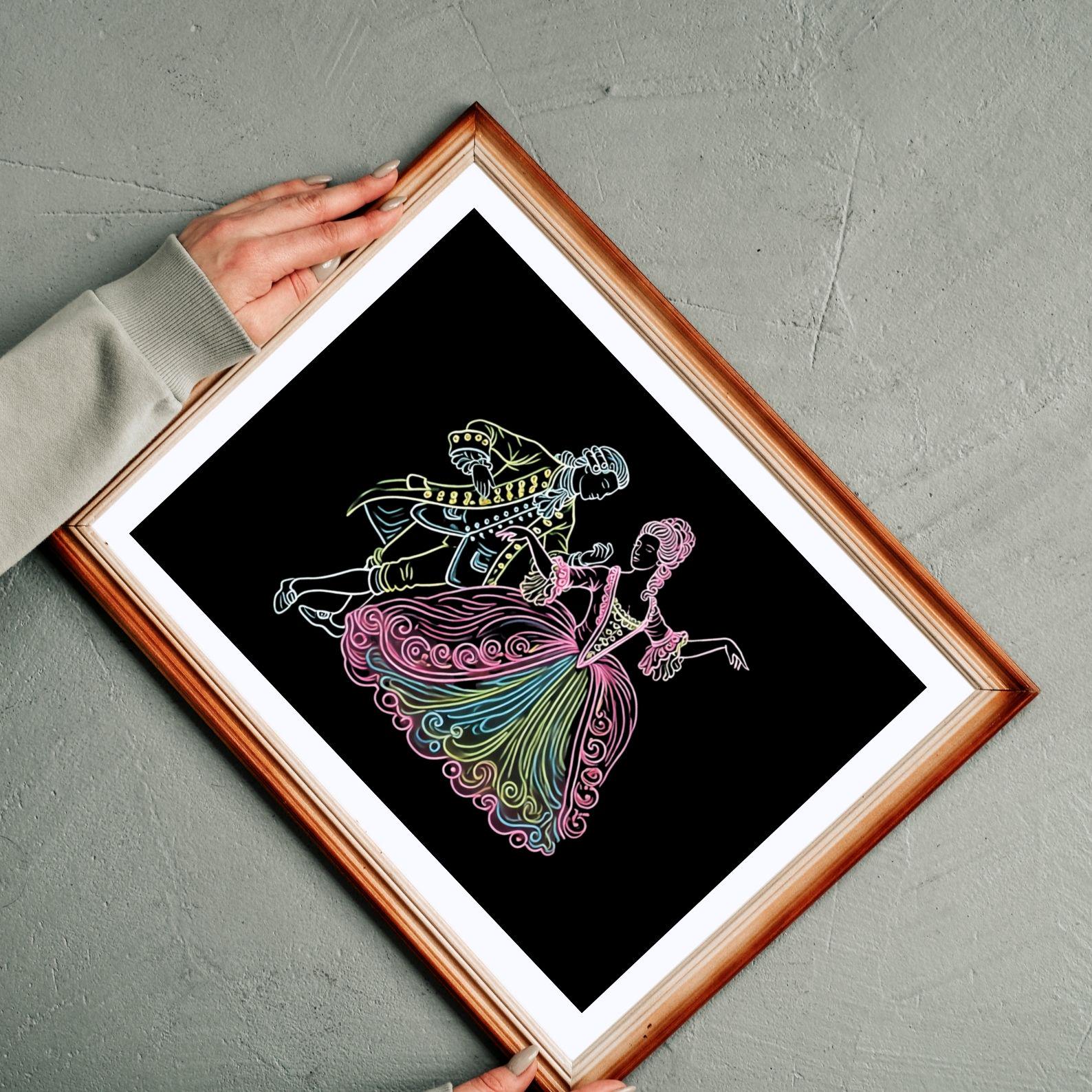 Neon Rococo Dancers Art | Digital Download | Baroque Elegance ...