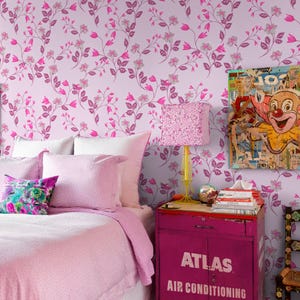 Carta da parati Tulip Bloom, murale floreale rosa tenue, motivo a petali stravagante - vinile tipo II (staccabile e attaccabile / non incollabile)