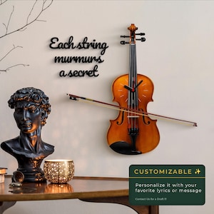 Violin Wall Clock – Musical Instrument-Inspired Design – Artistic Home Decor – Classical Music  – Gift for Music Lovers