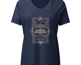 Women's Enchanted Underground Magic Coffee T-Shirt | Fantasy Graphic Tee | Comfortable Bella Canvas Fit