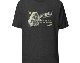 MONSTER COLLECTION: Abominable Snowman T-Shirt | Yeti Graphic Tee | Vintage Classic Horror Shirt | Retro Snow Beast