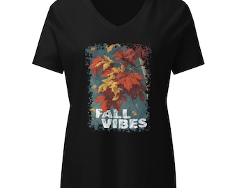 Fall VIbes Women’s relaxed v-neck t-shirt
