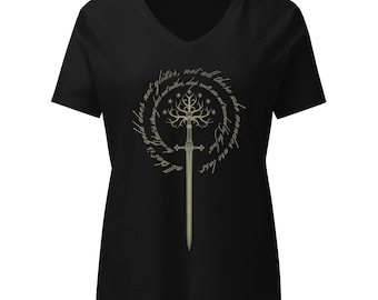 Women's Not All Who Wander Are Lost T-Shirt | LOTR Quote Graphic Tee | Tolkien Inspired Adventure Shirt