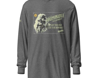 MONSTER COLLECTION: Abominable Snowman hoodie | Yeti Graphic Hoodie | Vintage Classic Horror | Retro Snow Beast | Snowboard Shirt