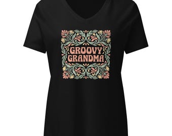 Groovy Grandma Women’s relaxed v-neck t-shirt