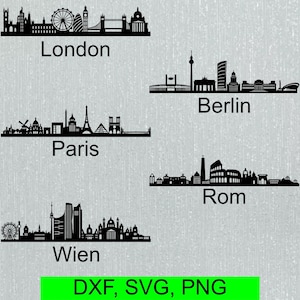 Laser cut Berlin Berlin DXF file for engraving Berlin skyline template Berlin city DXF file Digital download of Berlin skyline