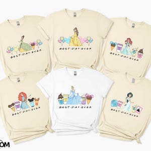 Disney Princess Best Day Ever Shirt, Disneyland Snacks T-shirt, Princess Drinking Shirt, Cinderella Belle Ariel Elsa and Jasmine Sweatshirt