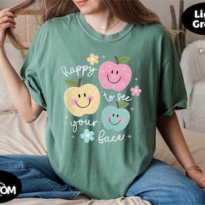 Comfort Colors Happy To See Your Face Shirt, Back to School Tee, Classroom Teacher T-shirt, Teacher Appreciation Gift, Teacher Life Sweater