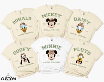 Disney shirt Mickey en vrienden Animal Kingdom, Mickey en vrienden Est. Shirt uit 1955, bijpassende shirt Disney Animal Kingdom, T-shirt Disney Family