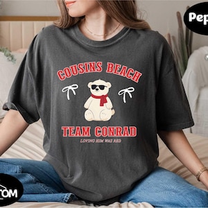 Team Conrad Junior Mint Bear Shirt, Comfort Colors Cousins Beach TSITP Graphic Tee, Summer Book Series Fan Gift, Summer I Turned Pretty Top