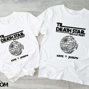 Disney Star Wars Couple Shirt, Custom Wedding T-shirt, Star Wars Honeymoon Sweatshirt, Til Death Star Do Us Part Tee, Bride and Groom Shirt