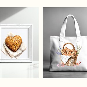 Surdegsbröd Clipart-samling, Hembagare 20 PNG-illustrationer, Akvarellstil Konst Digital Nedladdning Kommersiellt Bruk bild 5