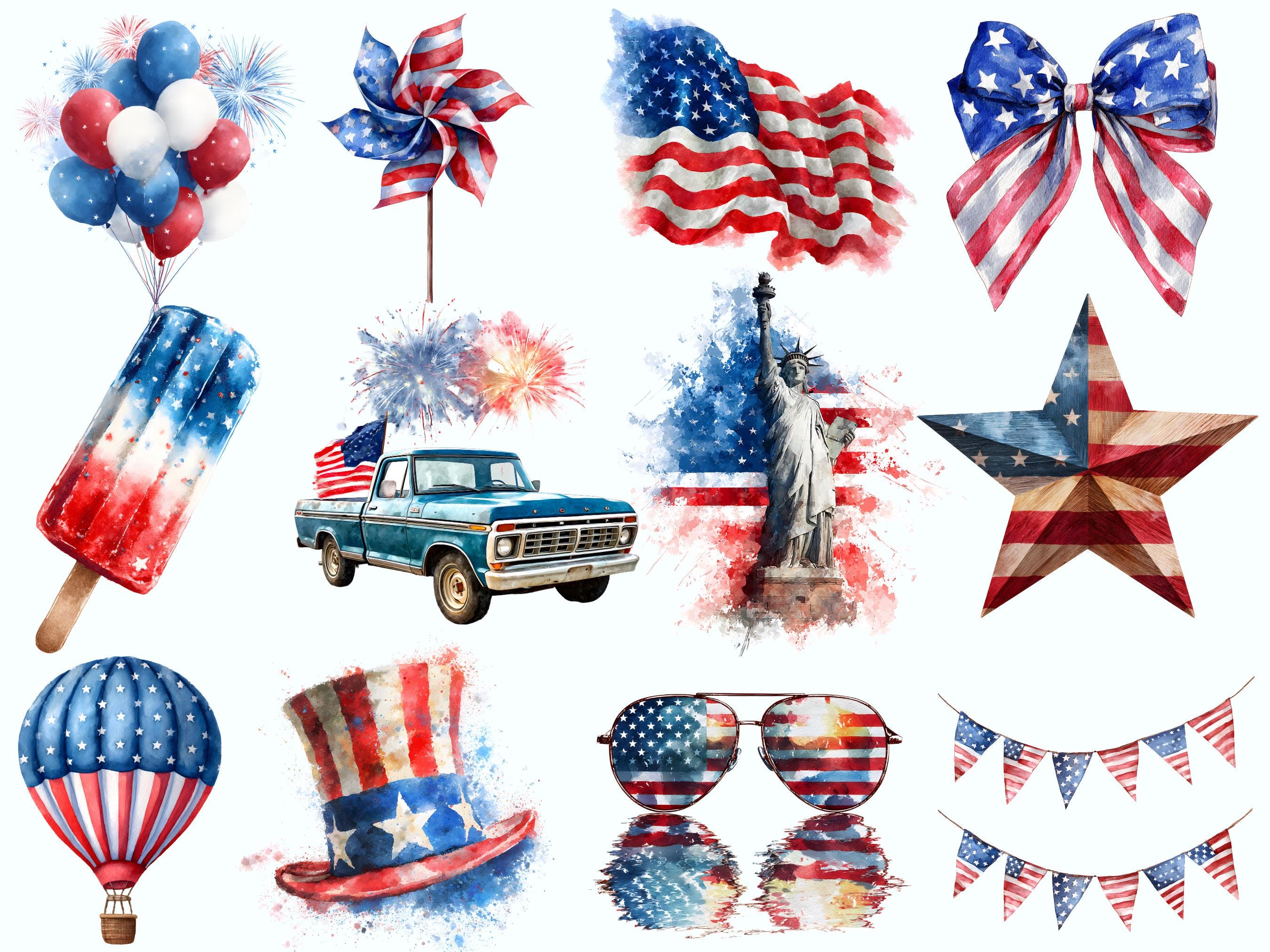 4th of July Clipart Collection, Patriotic USA Independence Day ...