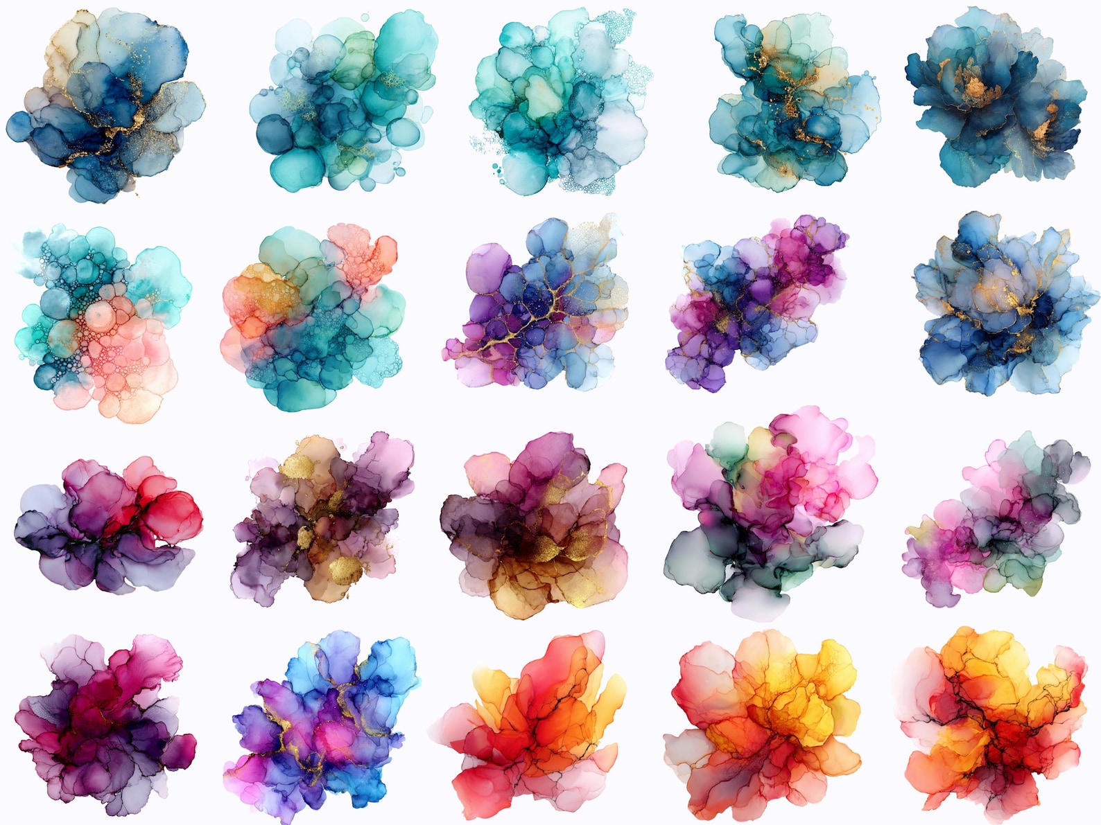 Alcohol Ink Splashes Alcohol Ink Splashes Clipart, Colorful Abstract Ink PNG, Vibrant Mixed ...