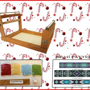 Bead loom kit! Includes bead loom, bead patterns, seed beads, needle, nymo thread.